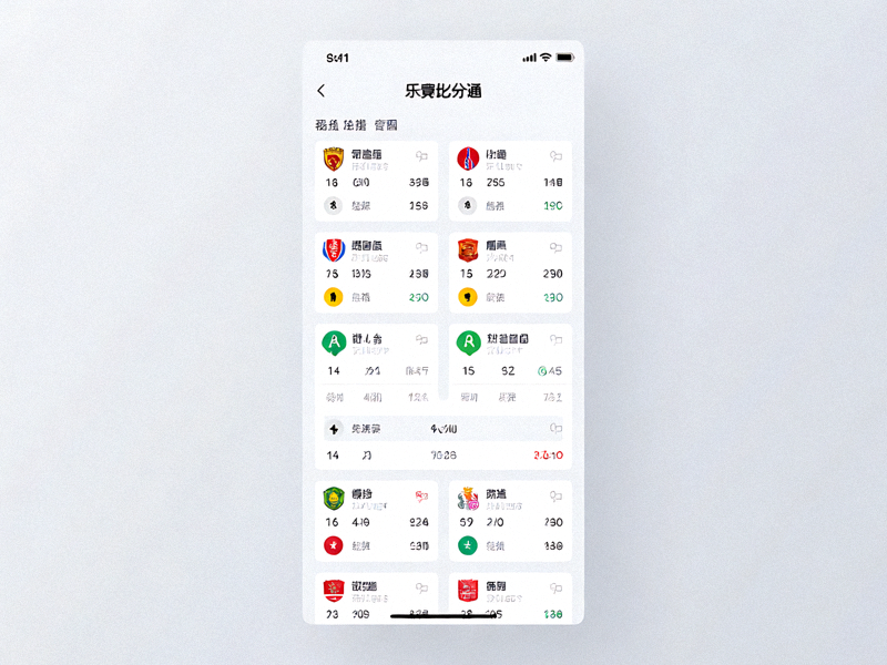 乐竟比分通产品界面中显示的多场实时比分与比赛状态面板